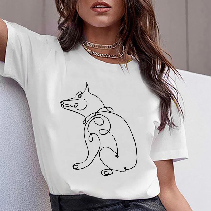 Dachshund Pug Teckel Cute Dog T-shirt Women Kawaii Harajuku Tops Female Summer Aesthetic Clothes Ropa XS-4XL Mujer