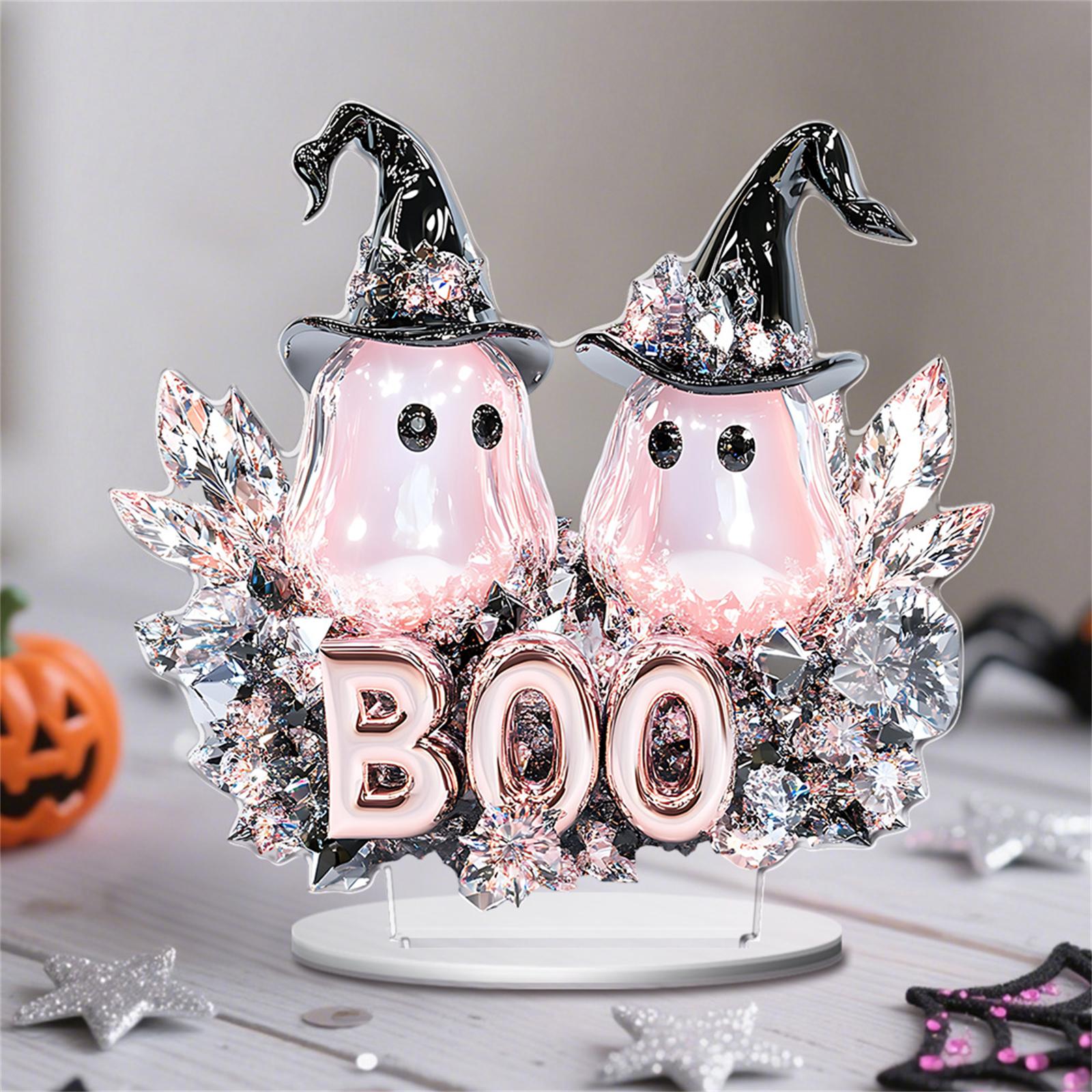 

Halloween Elegant Pumpkin Car 2D Flat Acrylic Home Living Room Study Desktop Ornaments One Size