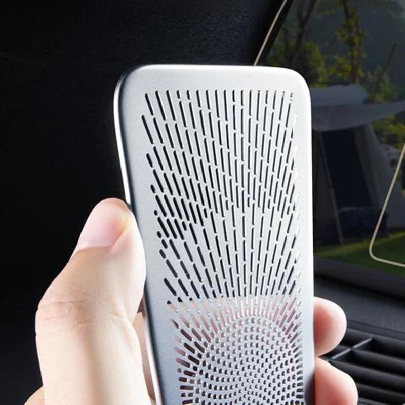 For Volvo XC60 2018-2026 Car Trunk Air Outlet Dustproof Cover 2pcs Metal Protective Cover Trim Sticker Auto Interior Accessories