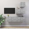 Vidaxl 4-Cz. TV Cabinet Set, Concrete Grey, Wood-Based Material