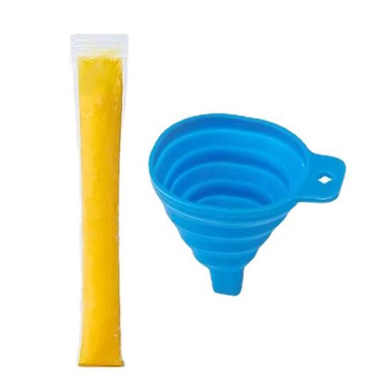 100 Pcs Disposable Popsicle Bag with Funnel Transparent Freezer Tubes for Healthy Snacks Yogurt Sticks Juice Smoothies Easy