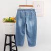 Korean Style Stretchy Plus Size Denim Capris for Women - Elastic Waist and Casual Fit