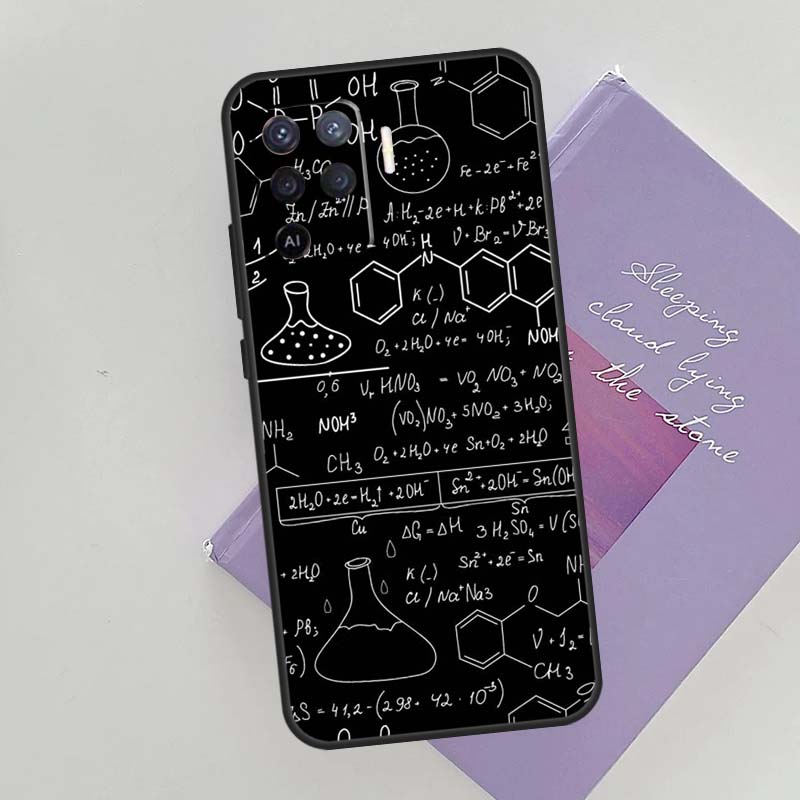 Brains Geek Science Math Physics Phone Case For Oppo A96 A76 A16 A74 A53 A54 A94 A15 A17 A52 A72 A57S A58 A78 A98 A79 Cover