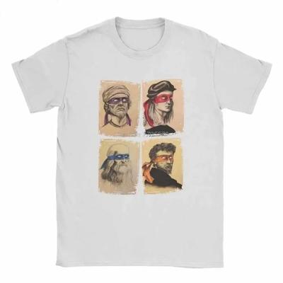 Koszulka Męska Science Turtles Mutant Ninja Krótki Rękaw Humor T-shirt O-Neck Zabawne Topy Nadrukowana Grafika T-shirt Cosplay