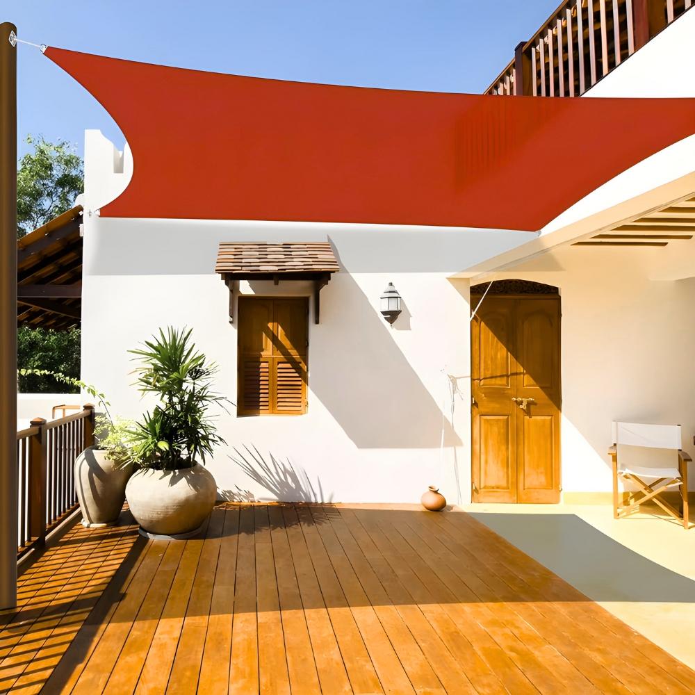 Shade sail awning uv 3x6 red garden sunshade premium