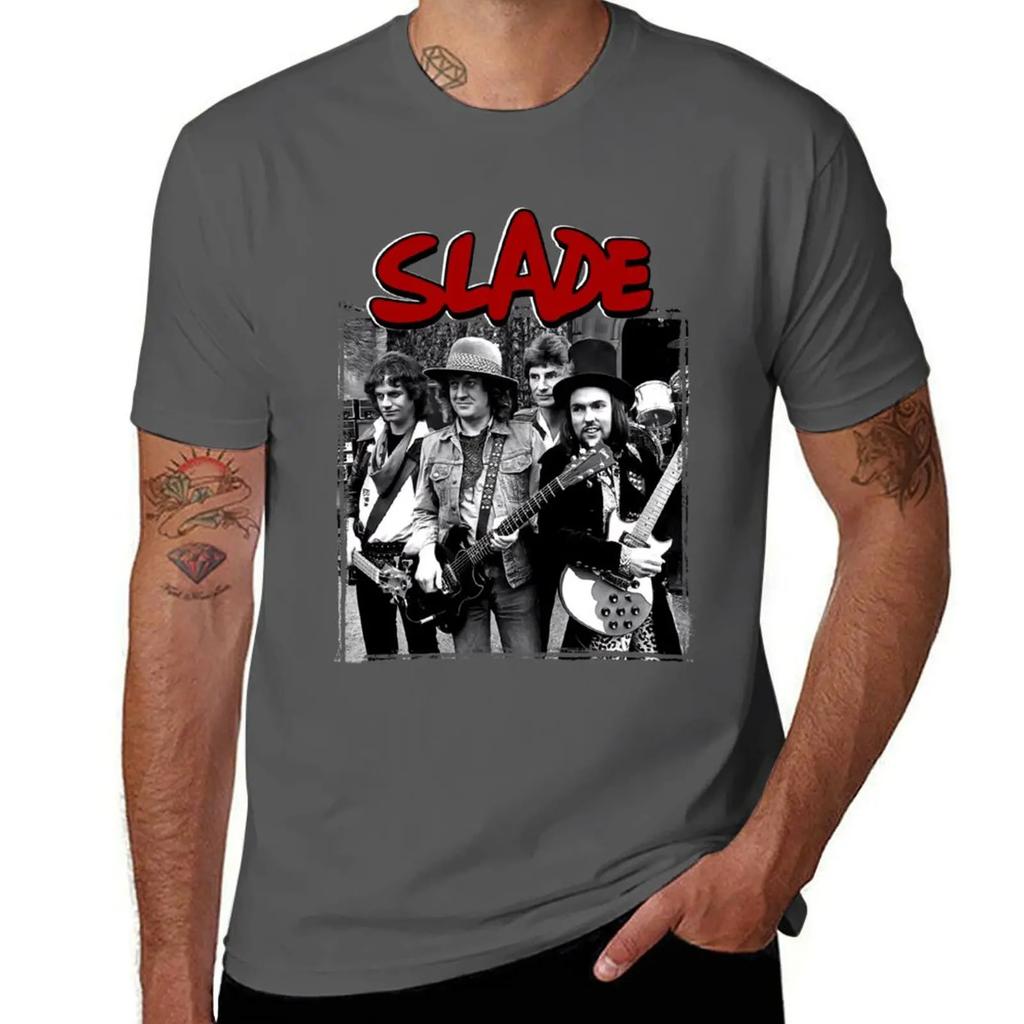 Slade Band Glam Rock TShirt hippie clothes customizeds summer top men clothings 2025 new model