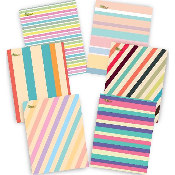 New Generation - Gold Marble Geometric - 2 Pocket Letter Size Folders (6 Pack), Assorted Designs, Heavy Duty & Glossy Laminated