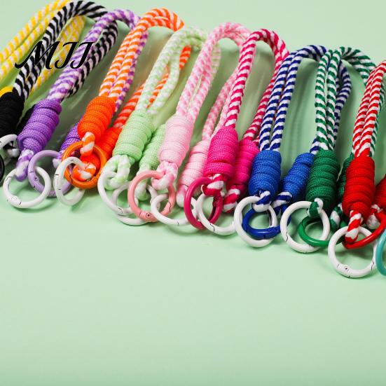 Colorful Macaron Lanyard Braided Rope Pendant Short Wrist Strap with Hanging Ring Wear-resistant Wear-Resistant Lightweight Portable Water Bottles