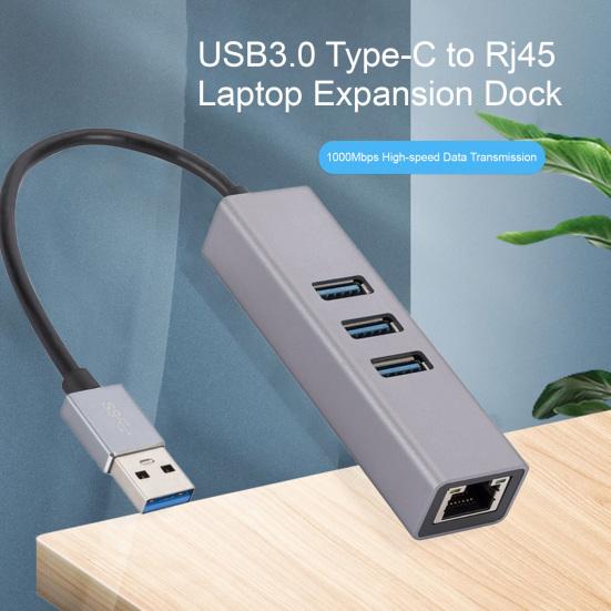 

Док-станция Полезная стабильная выходная док-станция Plug Play USB3.0 Type-C к Rj45 Расширение для ноутбука Разветвитель док-станции Кабельный концентратор USB