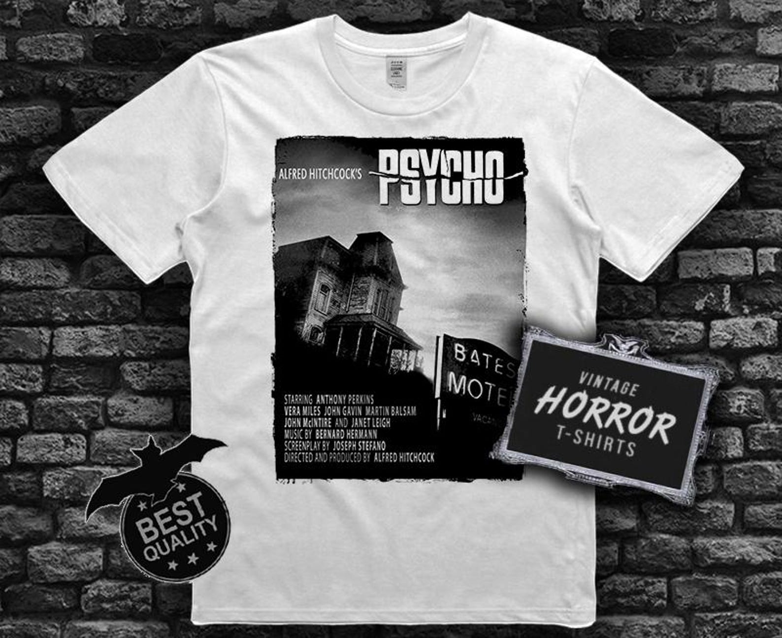 PSYCHO 1960 v13 Horror T-shirt Retro Scary Tee Horror Film Gift Horror Enthusiast 2XL