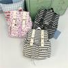 Schoolbag new student Korean version niche fashion women high sense function wind retro striped backpack casual backpack