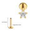 Right Grand ASTM F136 Titanium Star CZ Cartilage Earring 16G Dainty Star Flat Back Stud Tragus Conch Helix Nose Labret Piercing