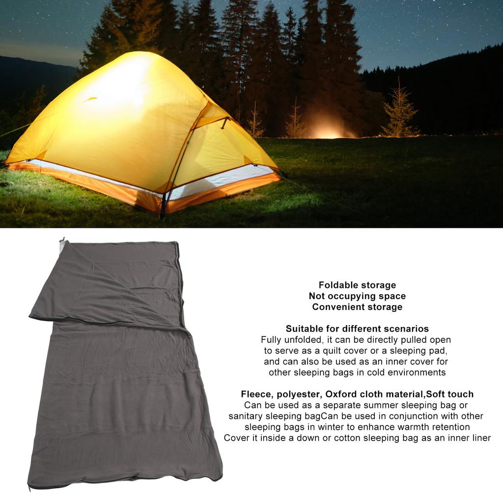 Fleece Sleeping Bag Liner Hygienic Easy To Clean Thickened Foldable Multifunctional Fleece Sleeping Bag for Camping