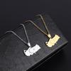 Fashionable Stainless Steel Turkey Map Flag Pendant Necklace for Women Faith Casual Jewelry Gift
