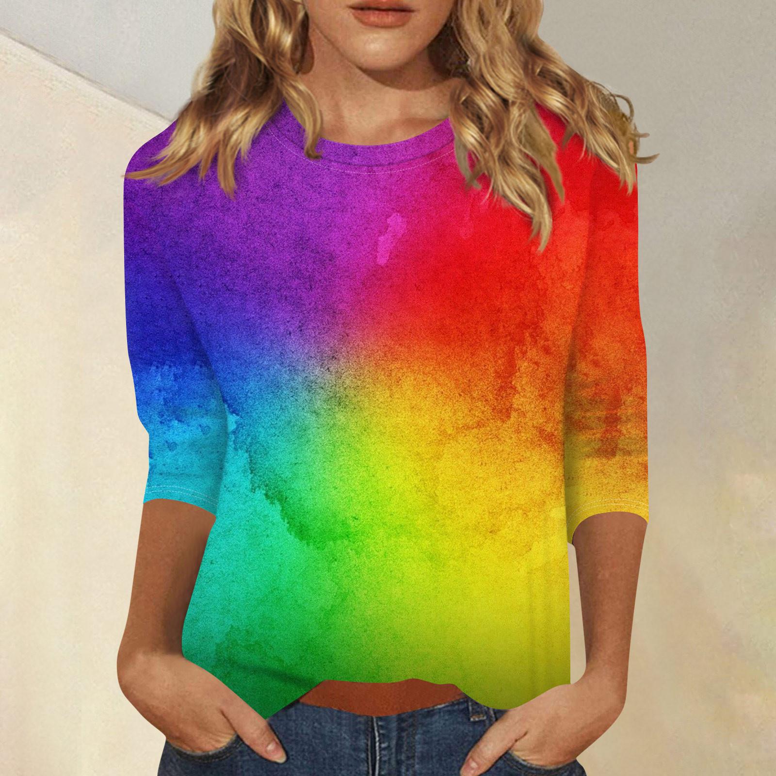 

Женские свободные повседневные цветочные принты с круглым вырезом и рукавами три четверти XL