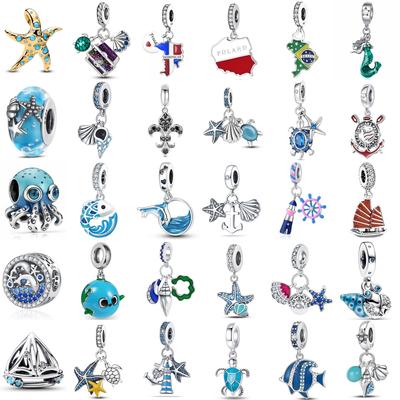 New Copper Plating Ocean Series Mermaid Treasure Chest Charm Of Chain Bead Fit Original Bracelet Accessories Diy Ladies Jewelry