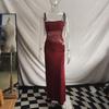 European and American Spring Women's Sexy Lace Splicing Hollow Perspective Strap Dress