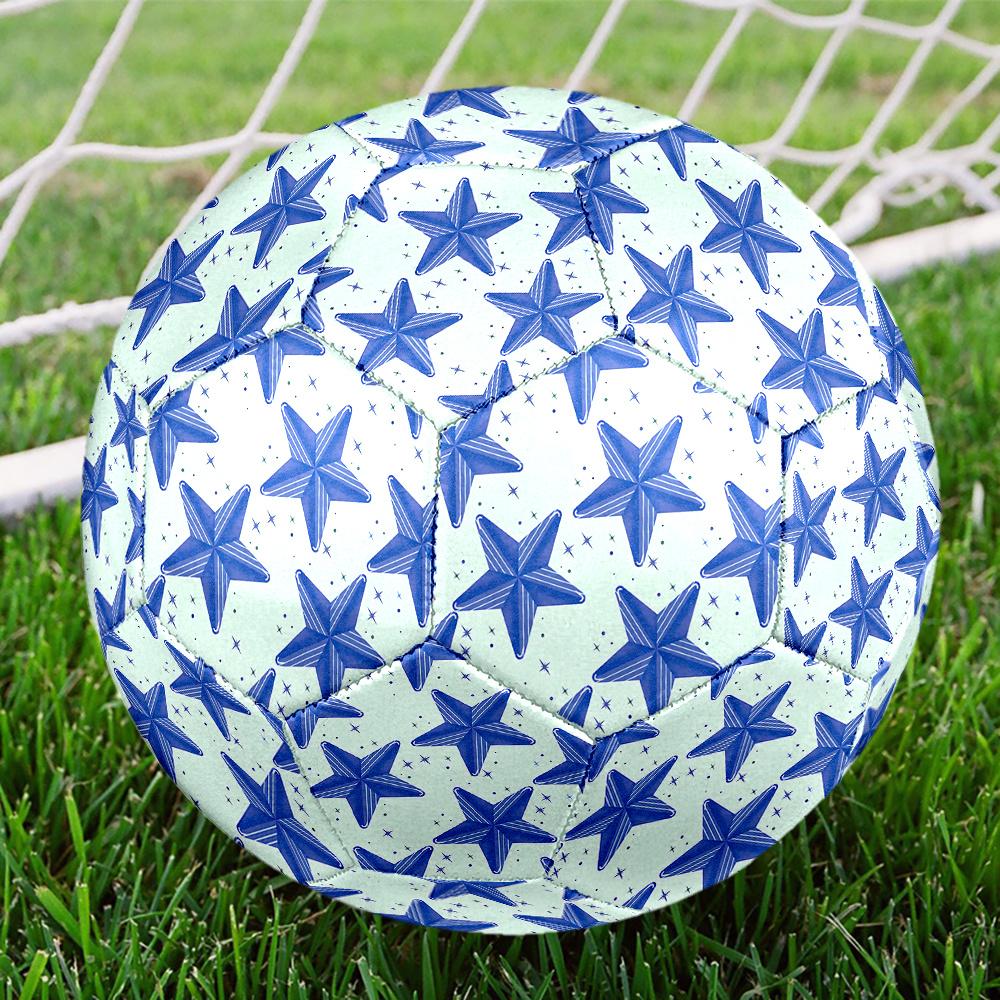 1PC Blue Star Soccer Ball Size 5 Football Machine Sewn Indoor/Outdoor Universal Football Gift W42 Size 5