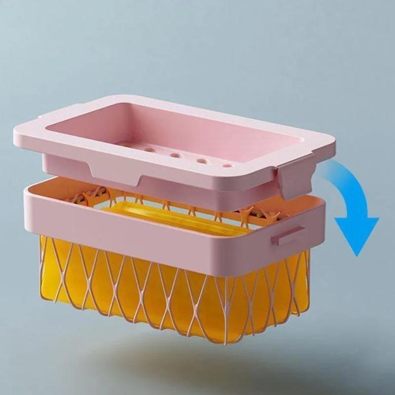 High Elastic Mesh Soap Box Multifunctional Laundry Household Bathroom Non-slip Drain Soap Storage Box Portable Soap Holder