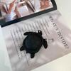Genuine Leather Mini Earphone Pouch Turtle Keychain Coin Purse Daily Use Unisex Street Style