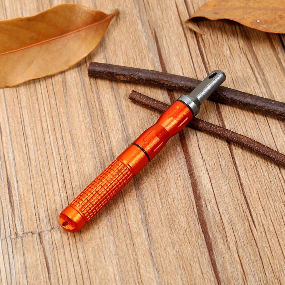 Utendørs Survival Camp EDC Alloy Vanntett Magnesium flintstein CNC girlomme (oransje)