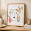 Abstract Wall Art Minimalist Line Art Female Portrait Sketch Canvas Painting Nordic Style for Bedroom Living Room Wall Decor