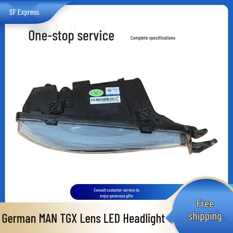 Dual-Lens LED Headlights with DRL & Sequential Turn Signals for MAN TGX/TGS Germany Models.