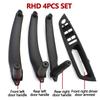 4PCS Set Car Front Driver Door Handle Armrest Cover Interior Door Pull Handle Panel Trim Cover For BMW X5 X6 E70 E71 2007-2013