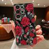 Magnetic For Magsafe Case For Samsung Galaxy S26 Ultra S25 Edge S24 Plus S23 FE S22 A17 A54 A55 A56 A57 5G Red Rose Flowers Pattern Cover