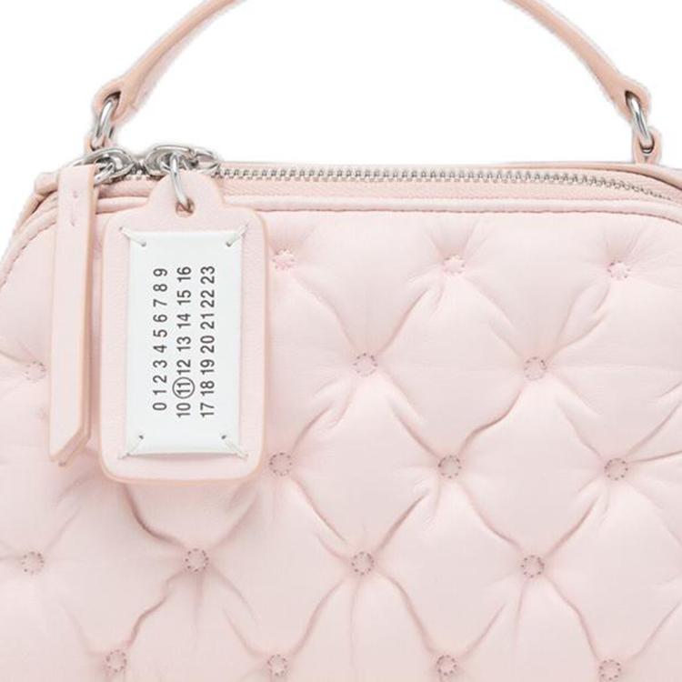 Maison Margiela Glam Slam Trapezoidal Quilted Digital Logo Tag Shoulder Crossbody Handbag Women handbags Pink SB1WG0065P6434T4246