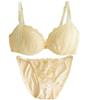 Laurea Core Core Beige C75 Bra and Panty Flat Chest Cute Popular Long Petite Cute No Underarm Fat Plus Beautiful Underwear Women's Set, 3/4 Cup, Bra,