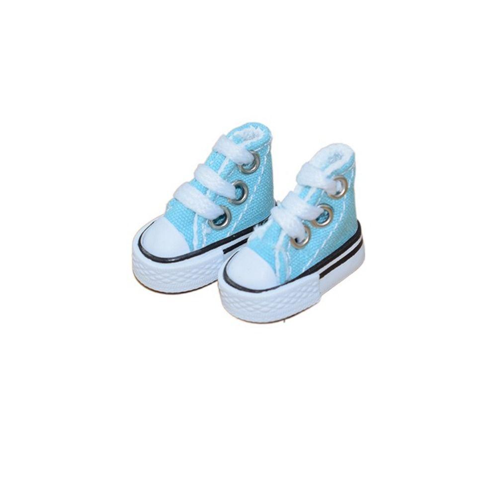 Fashion Cute 3.5CM Doll Shoes Mini Solid Colored 1/8 Bjd Canvas Shoes Doll Dress Up Accessories