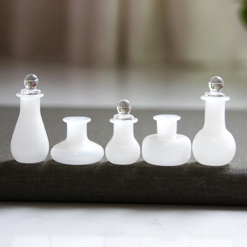 1:12 Dollhouse Miniature Glass Bottle Storage Jar Mini Geometric Shape Bottle Sealed Storage Bottle With Lid Vase Model Toys