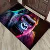 Colorful Gorilla Face Rug for Bold Interior Design - Vibrant Wildlife Art Floor Mat, Statement Piece for Living Spaces