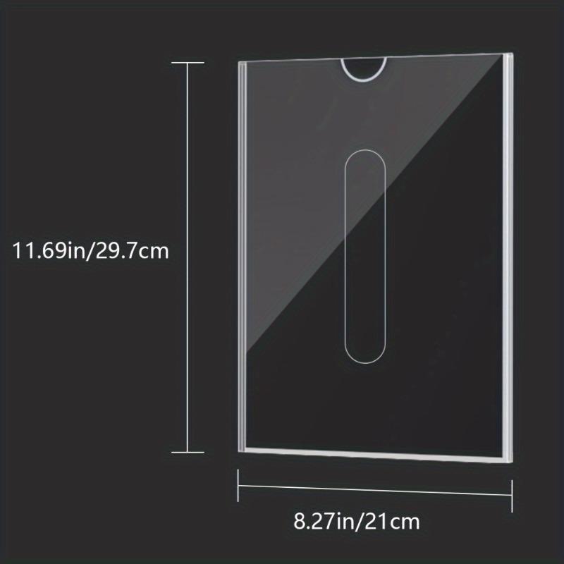 6pcs A4 Double Clear Hollow Acrylic Card Slot Announcement Wall Slot Paper Box School Office Promotion Bulletin Board Displaying