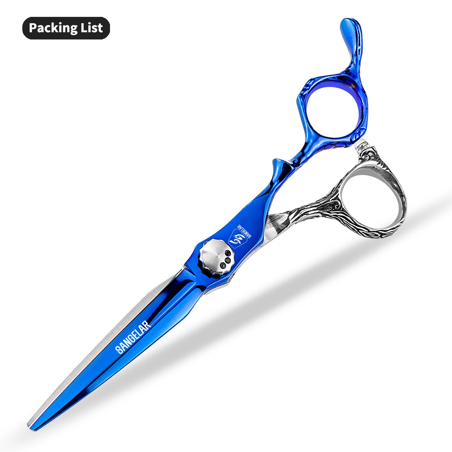 

Sangelar 6 дюймов профессиональные ножницы для волос острые, гладкие ножницы серии Razor Edge для стрижки волос, ножницы для стрижки волос для дома и салона Cutting Scissors синий