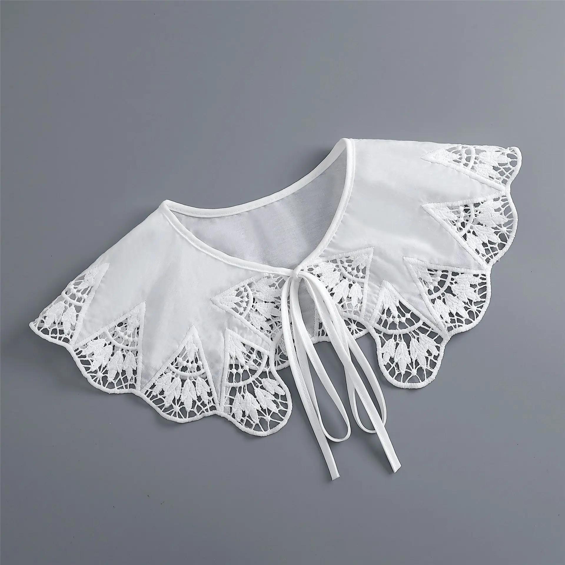 

Полая белая рубашка со съемным воротником, женская блузка с лацканами, топы, поддельный воротник, декоративные банты, поддельный воротник, шейный платок Fuax Cols