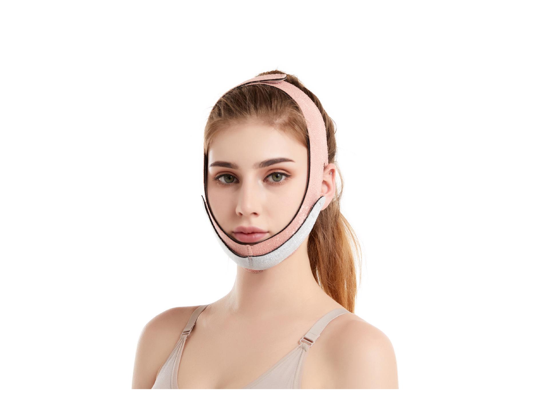 Comfortable Breathable Sleep Mask for Face Lifting & V-Shape Support – 1 Piece One Size серый/розовый