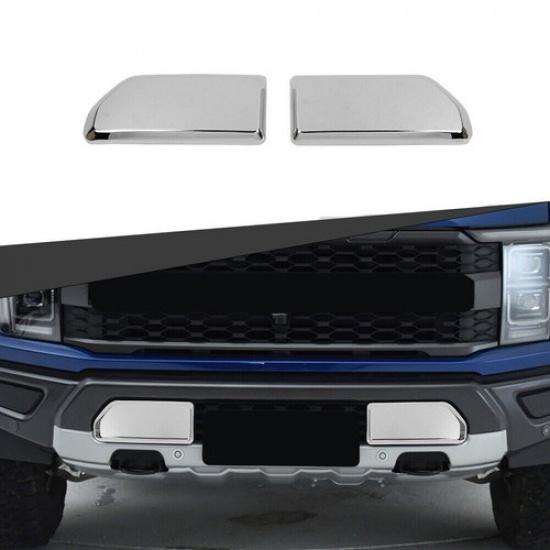 2Pcs Chrome Front Bumper Corner Cover Decoration Trim For Ford F150 Raptor +