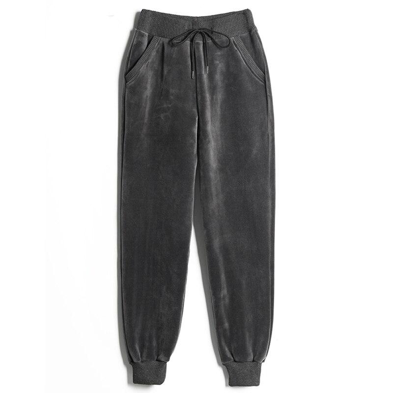 Velvet Sweatpants Women Plus Velvet Warm Pants Autumn and Winter Double-sided Velvet High Waist Harem Women's Trousers