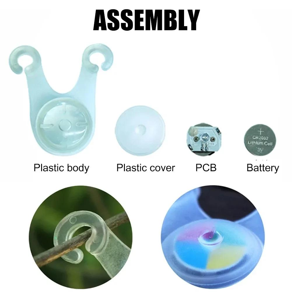 10pcs Tent String Rope Light Guard Hanging Lights Mini Flashlight LED Outdoor Camping Accessories Fishing Warning Safety Lamp