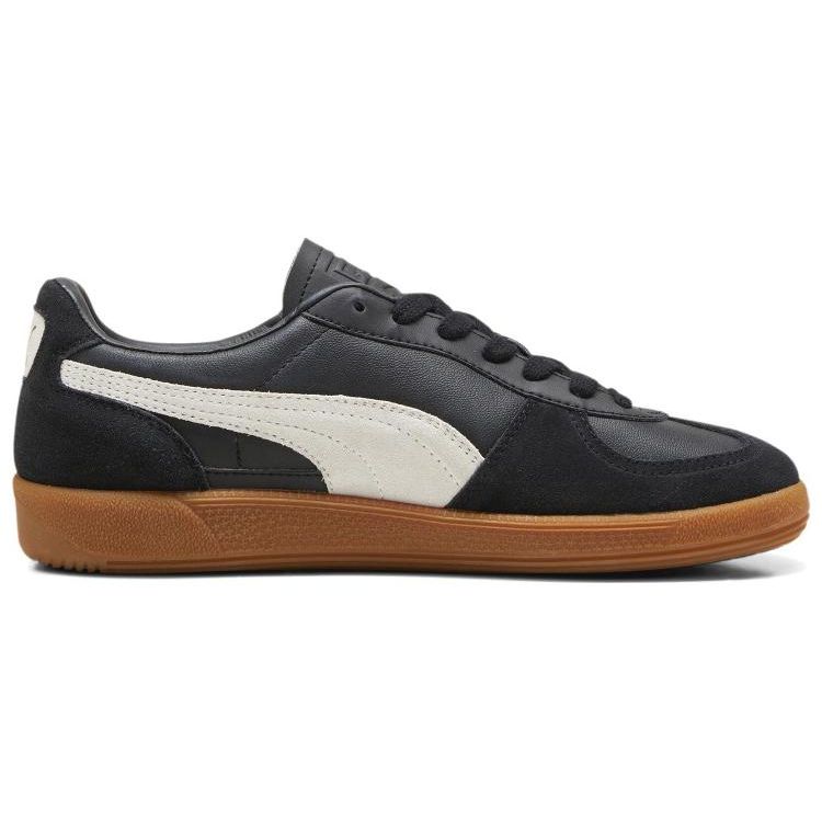 PUMA Palermo Leather Unisex Puma Black Feather Gray Gum Low Top Lifestyle Sneakers 396464-03