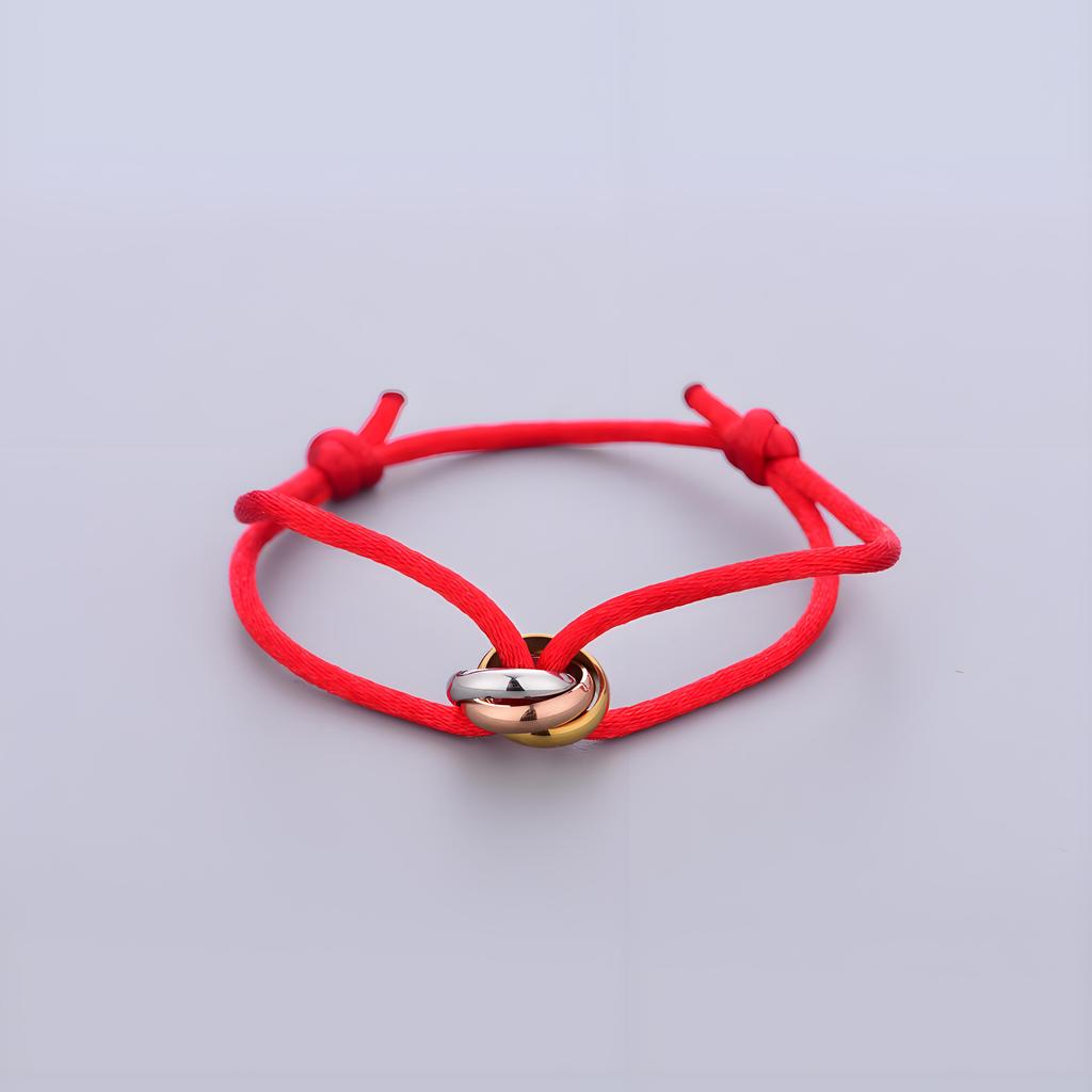 Trinity Bracelet Stainless Steel Circle Women's Bracelet Different Colors of Rope Classic Popular Tricolor GradientJewelry