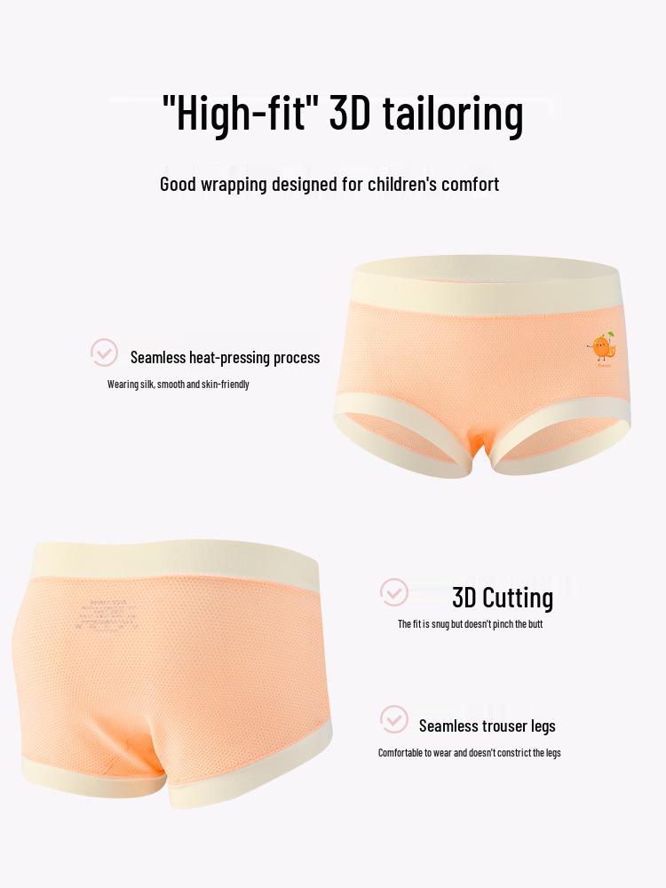 Girls' Summer Modal Cotton Underwear - Antibacterial Ice Silk Triangle for Kids