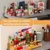 3-Tier Kitchen Cabinet Organizer Bamboo Spice Storage Shelf Spice Rack Organizer  Cabinet
