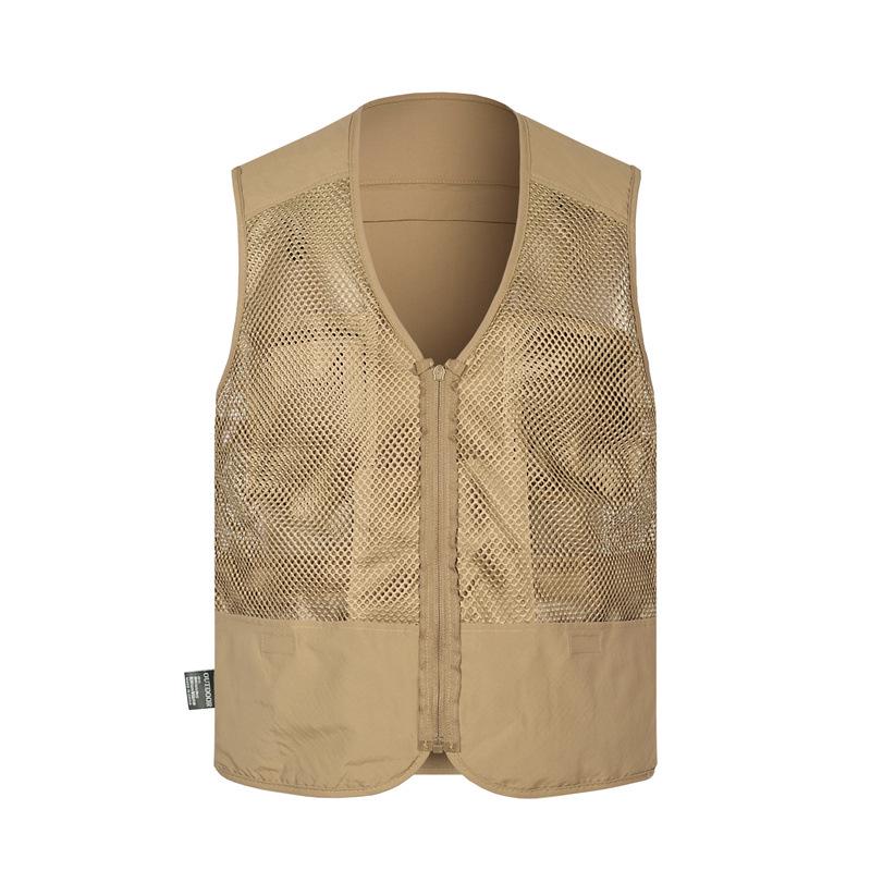 Men's Breathable Mesh Sleeveless Vest - Outdoor Summer Workwear with Custom Print Option
