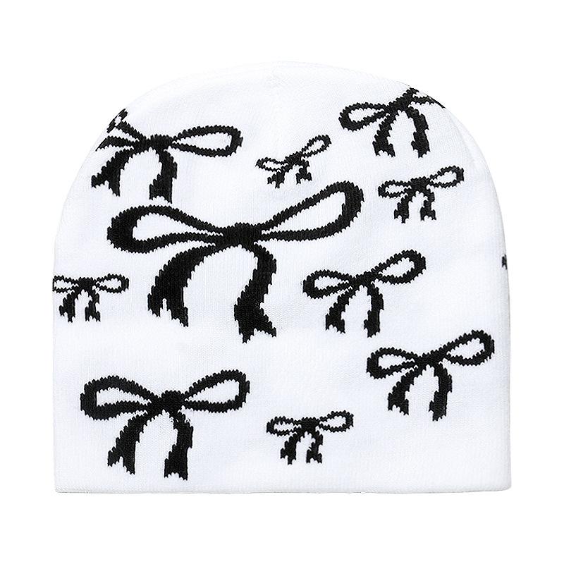 2025 Autumn and Winter New Wool Hat Brimless Cap Korean Version Trendy Versatile Thermal Hat Bow Knitted Hat Children