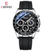 Dawn Explosion Silicone Strap Watch Men'S Three Eyes Six Pins Moon Phase Waterproof Business Casual Men'S Large Dial