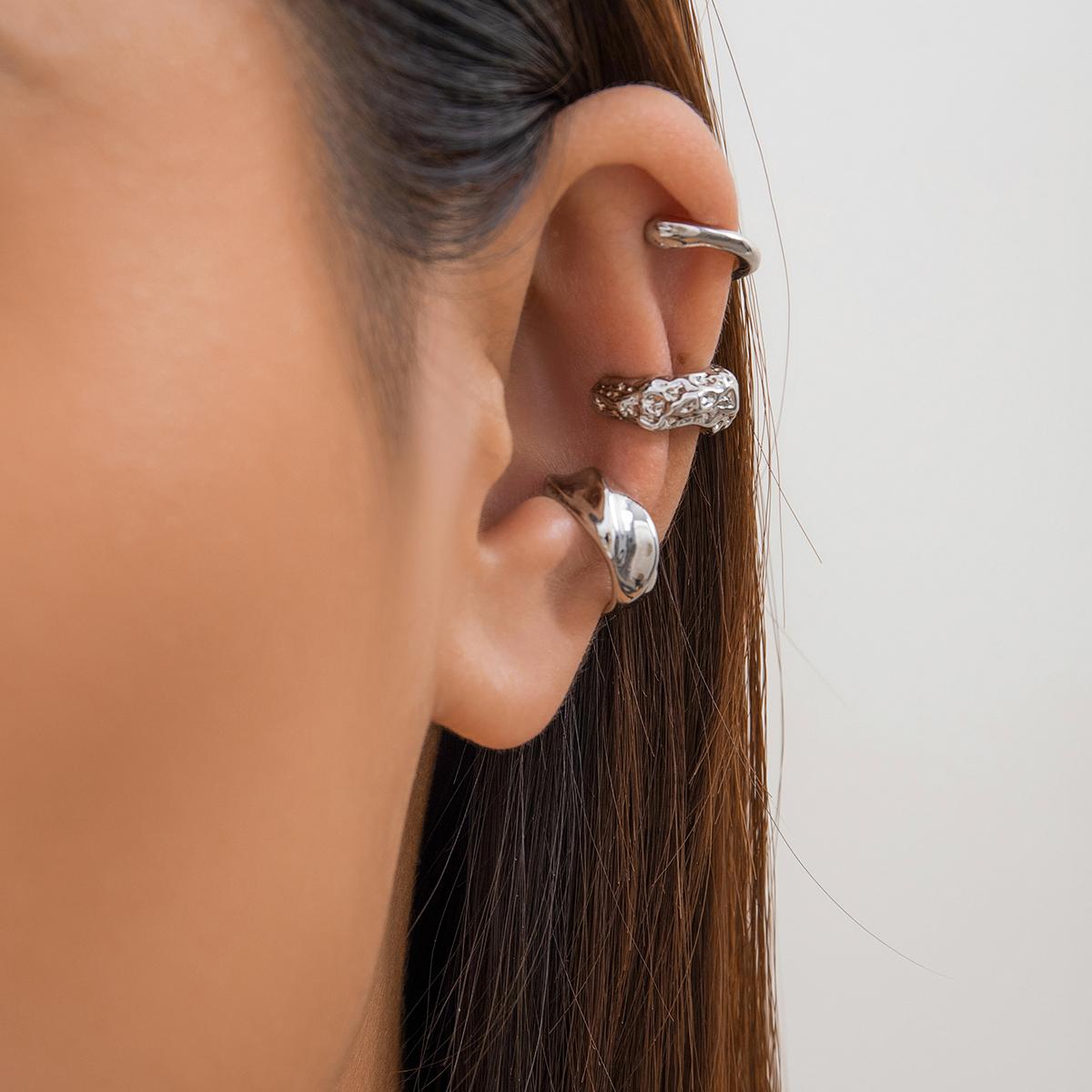 

3Pcs/Set Delicate Vintage Clip Earrings for Women Trendy Creative C Ear Cuff Non-Piercing Earring Jewelry Gift Wed Accessories