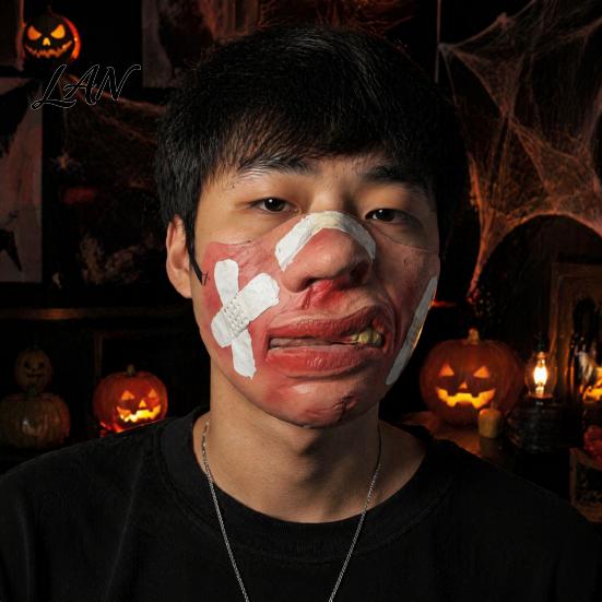 Funny Character Masque for Adults Latex Halloween Half Face Adults, Scary Horror Party Humorous Photo Booth Props with Elastic Strap Cosplay, Carnival